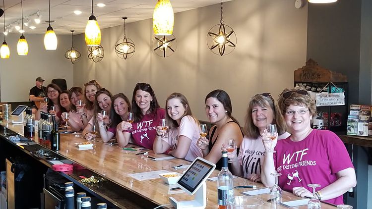 wine tasting friends